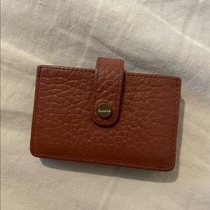 Roots brown leather wallet card holder